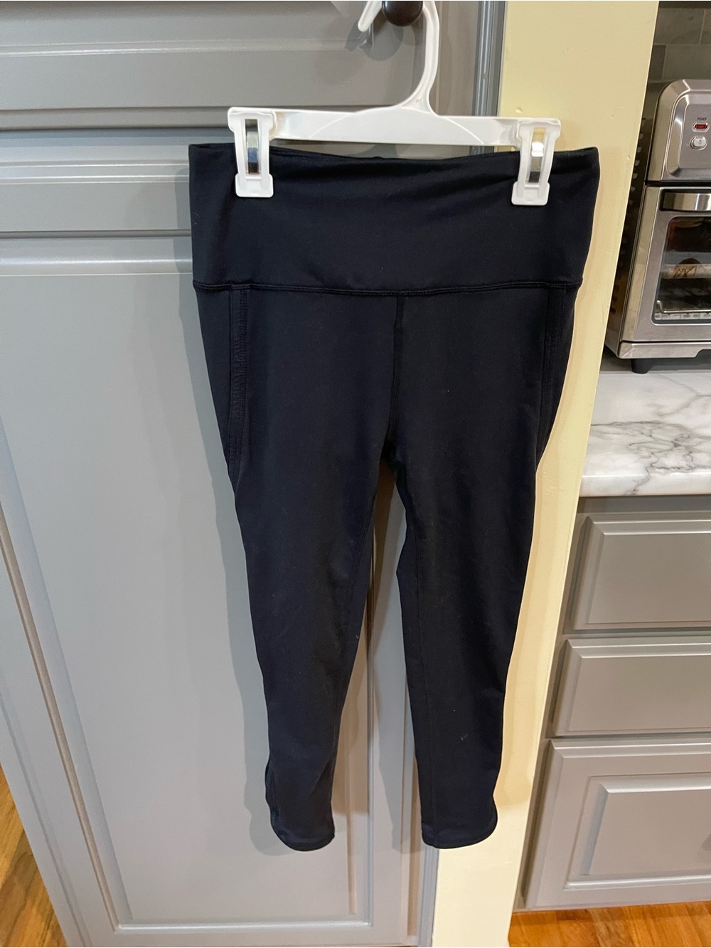 Free People Black Capri Leggings with Wide Waistband